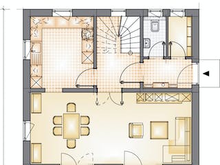 Massivhaus Family Young 104 von F.C. Nüdling Fertigteiltechnik Schlüsselfertig ab 200850€, Satteldach-Klassiker Grundriss 1