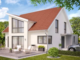 Fertighaus Family 157 von Zimmermann Haus Schlüsselfertig ab 286170€, Satteldach-Klassiker Außenansicht 1