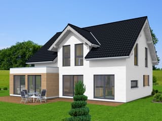 Fertighaus Family 160 von Zimmermann Haus Schlüsselfertig ab 286580€, Satteldach-Klassiker Außenansicht 3