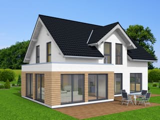 Fertighaus Family 160 von Zimmermann Haus Schlüsselfertig ab 286580€, Satteldach-Klassiker Außenansicht 4