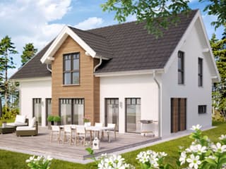 Fertighaus Family 172 von Zimmermann Haus Schlüsselfertig ab 309600€, Satteldach-Klassiker Außenansicht 1