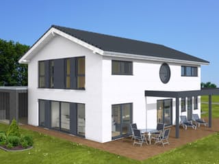 Fertighaus Family 179 von Zimmermann Haus Schlüsselfertig ab 346070€, Satteldach-Klassiker Außenansicht 4