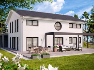 Fertighaus Family 179 von Zimmermann Haus Schlüsselfertig ab 346070€, Satteldach-Klassiker Außenansicht 1