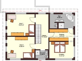 Fertighaus Family 179 von Zimmermann Haus Schlüsselfertig ab 346070€, Satteldach-Klassiker Grundriss 2