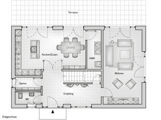 Massivhaus Family 20.12 von hebelHAUS Schlüsselfertig ab 345000€, Satteldach-Klassiker Grundriss 1