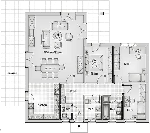 Family 40.12 Bungalow Floorplan 1