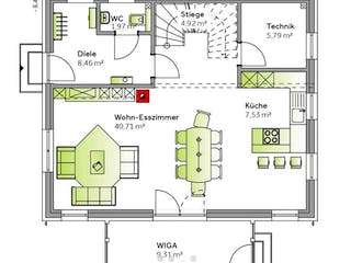 Fertighaus Family V von Vario-Haus - Österreich Schlüsselfertig ab 271872€, Satteldach-Klassiker Grundriss 1