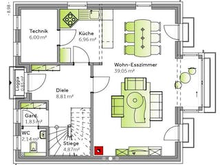 Fertighaus Family VIII von Vario-Haus - Österreich Schlüsselfertig ab 241986€, Satteldach-Klassiker Grundriss 1