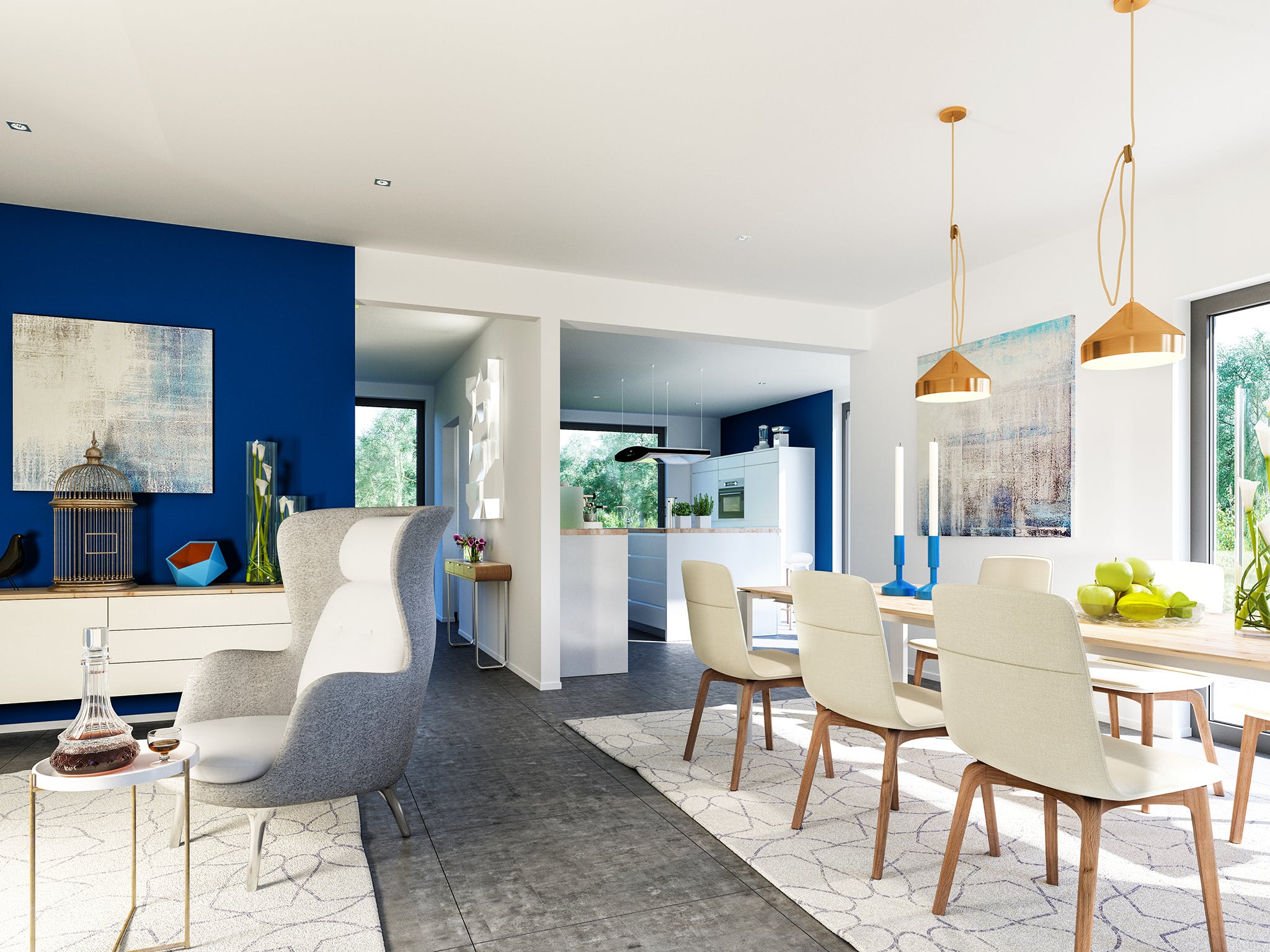 Fertighaus EVOLUTION 163 V4 von Bien-Zenker Schlüsselfertig ab 317732€, Satteldach-Klassiker Innenansicht 1