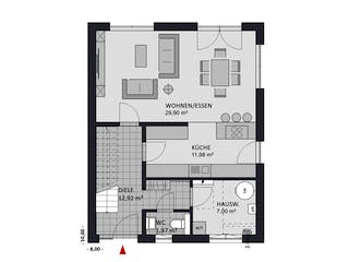 Massivhaus Concept Design 122 edition - Walmdach von FAVORIT Massivhaus Schlüsselfertig ab 304590€, Stadtvilla Grundriss 1