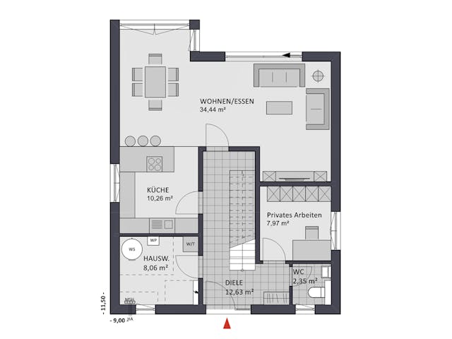 Massivhaus Noblesse 142 editon von FAVORIT Massivhaus Schlüsselfertig ab 333990€, Satteldach-Klassiker Grundriss 1 Massivhaus Noblesse 142 editon von FAVORIT Massivhaus Schlüsselfertig ab 333990€, Satteldach-Klassiker Grundriss 1