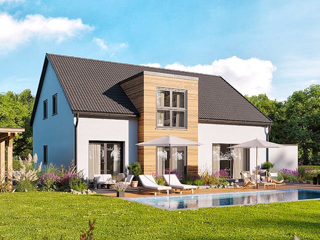 Massivhaus Premium 152/58 edition von FAVORIT Massivhaus Schlüsselfertig ab 490990€, Satteldach-Klassiker Außenansicht 1 Massivhaus Premium 152/58 edition von FAVORIT Massivhaus Schlüsselfertig ab 490990€, Satteldach-Klassiker Außenansicht 1