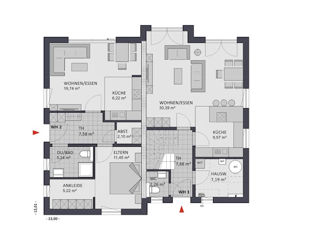 Massivhaus Premium 152/58 edition von FAVORIT Massivhaus Schlüsselfertig ab 490990€, Satteldach-Klassiker Grundriss 1 Massivhaus Premium 152/58 edition von FAVORIT Massivhaus Schlüsselfertig ab 490990€, Satteldach-Klassiker Grundriss 1