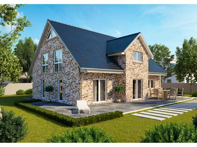 Massivhaus Kapitänshaus 205 von Kähler Massivhaus Schlüsselfertig ab 495500€, Satteldach-Klassiker Außenansicht 1