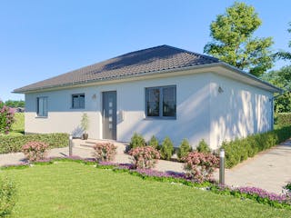 Massivhaus Bungalow Bayreuth von Febro Massivhaus Schlüsselfertig ab 204000€, Bungalow Außenansicht 4
