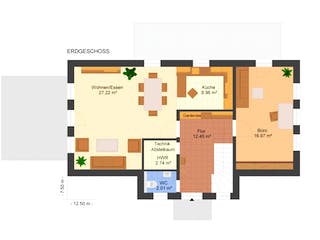 Fertighaus Felice 133 von Klaus Kowalski Immobilien Schlüsselfertig ab 178806€, Satteldach-Klassiker Grundriss 2