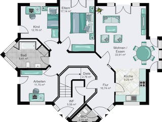 Fertighaus Fellbach von STREIF Haus, Satteldach-Klassiker Grundriss 1