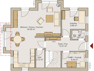 Fertighaus Einfamilienhaus 45-139-75 von BoHolz Haus Schlüsselfertig ab 433541€, Satteldach-Klassiker Grundriss 1