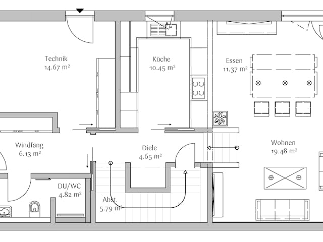 Fertighaus Bauhaus 200 von FischerHaus Schlüsselfertig ab 633600€, Cubushaus Grundriss 1