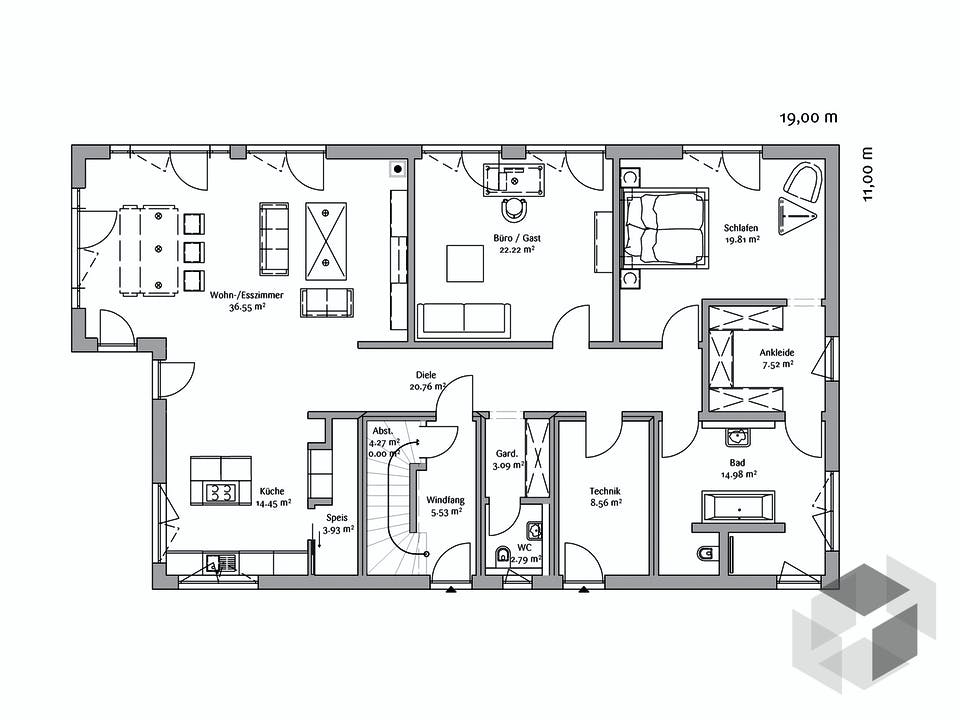 Bauhaus 333 von FischerHaus Grundriss