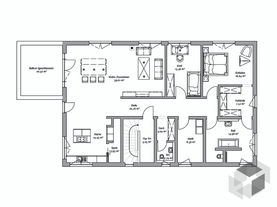 Bauhaus 333 von FischerHaus Grundriss