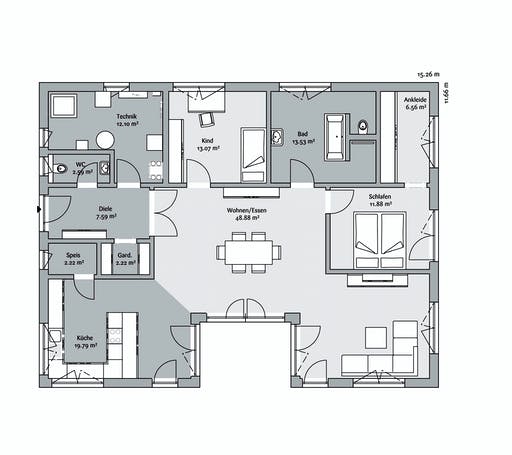 Fischerhaus - Bungalow 138 Floorplan 1