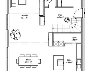 Fertighaus Klassisch 156 von FischerHaus Schlüsselfertig ab 453024€, Satteldach-Klassiker Grundriss 1