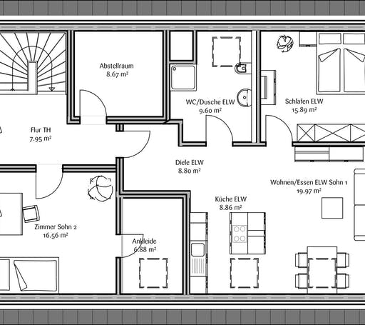 Fertighaus Klassisch 212 von FischerHaus Schlüsselfertig ab 466400€, Satteldach-Klassiker Grundriss 2