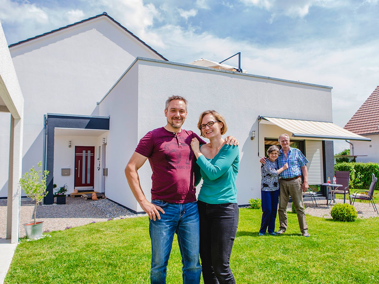 Fertighaus Modern 191 von FischerHaus Schlüsselfertig ab 624893€, Satteldach-Klassiker Außenansicht 1