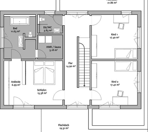 Fertighaus Musterhaus CubeX von FischerHaus Schlüsselfertig ab 514142€, Cubushaus Grundriss 2