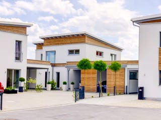 Fertighaus Musterhaus Julius von FischerHaus Schlüsselfertig ab 300377€, Cubushaus Außenansicht 1