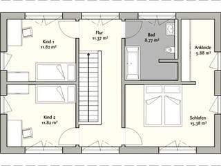 Fertighaus Musterhaus Julius von FischerHaus Schlüsselfertig ab 300377€, Cubushaus Grundriss 2
