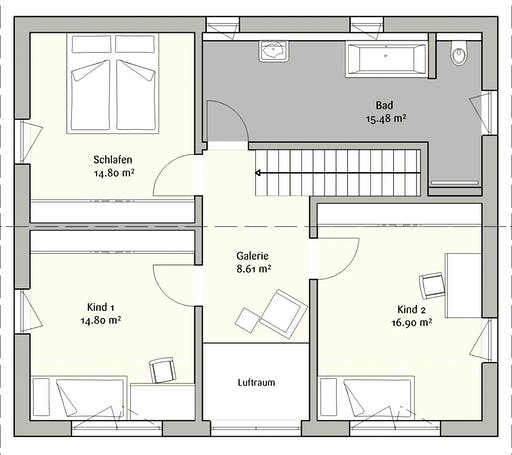 Fertighaus Modern 145 von FischerHaus Schlüsselfertig ab 329940€, Satteldach-Klassiker Grundriss 2