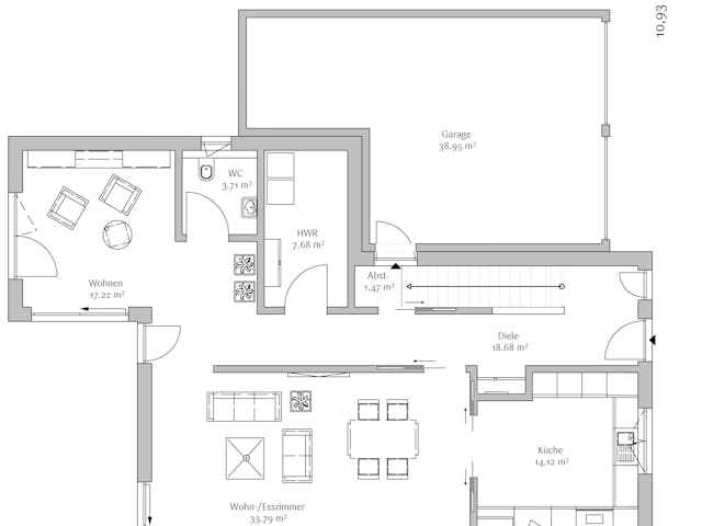 Fertighaus Modern 178 von FischerHaus Schlüsselfertig ab 516912€, Satteldach-Klassiker Grundriss 1