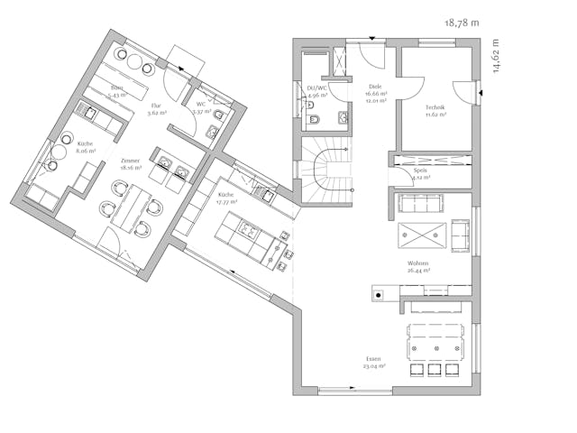 Fertighaus Modern 240 von FischerHaus Schlüsselfertig ab 696960€, Pultdachhaus Grundriss 1 Fertighaus Modern 240 von FischerHaus Schlüsselfertig ab 696960€, Pultdachhaus Grundriss 1