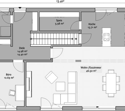 Fertighaus Stadtvilla 212 von FischerHaus Schlüsselfertig ab 418693€, Stadtvilla Grundriss 1
