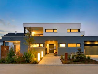 Fertighaus Haus Geyer von Fertighaus WEISS Schlüsselfertig ab 803354€, Cubushaus Außenansicht 1