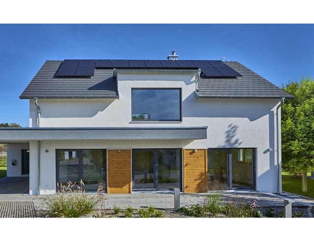 Fertighaus MH Günzburg von Fertighaus WEISS Schlüsselfertig ab 503441€, Satteldach-Klassiker Außenansicht 2