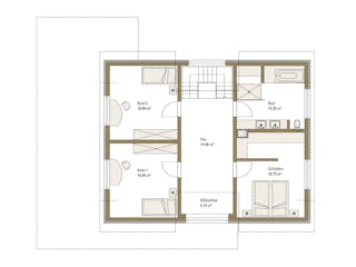 Fertighaus MH Günzburg von Fertighaus WEISS Schlüsselfertig ab 535096€, Satteldach-Klassiker Grundriss 2