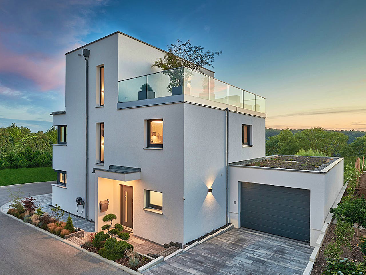 Fertighaus Haus Loh von Fertighaus WEISS Schlüsselfertig ab 526626€, Cubushaus Außenansicht 1