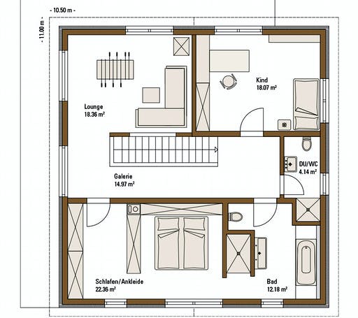 Fertighaus MH RELAX Fellbach von Fertighaus WEISS Schlüsselfertig ab 486000€, Satteldach-Klassiker Grundriss 2
