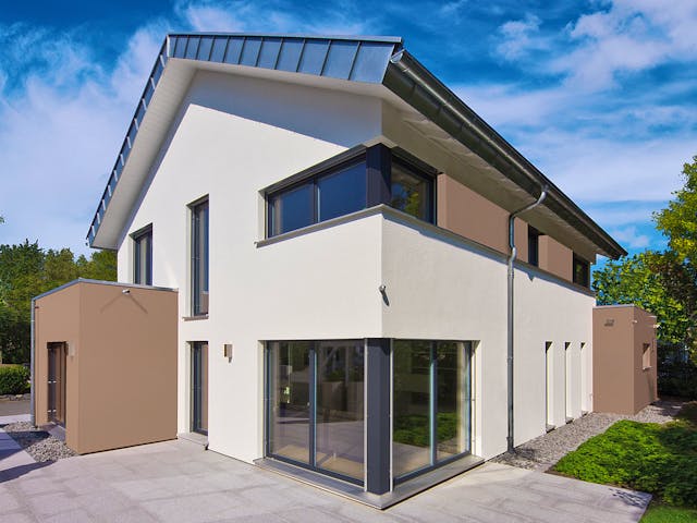Fertighaus MH Mannheim - FUTURE von WEISS Holzhaus Schlüsselfertig ab 539252€, Satteldach-Klassiker Außenansicht 3
