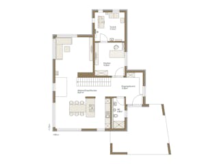 Fertighaus MH Poing - Balance von Fertighaus WEISS Schlüsselfertig ab 547801€, Satteldach-Klassiker Grundriss 1