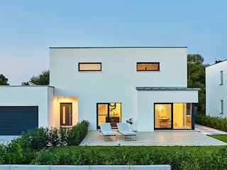 Fertighaus Haus Rohr von Fertighaus WEISS Schlüsselfertig ab 511325€, Cubushaus Außenansicht 1