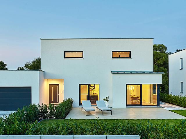 Fertighaus Haus Rohr von Fertighaus WEISS Schlüsselfertig ab 511325€, Cubushaus Außenansicht 1