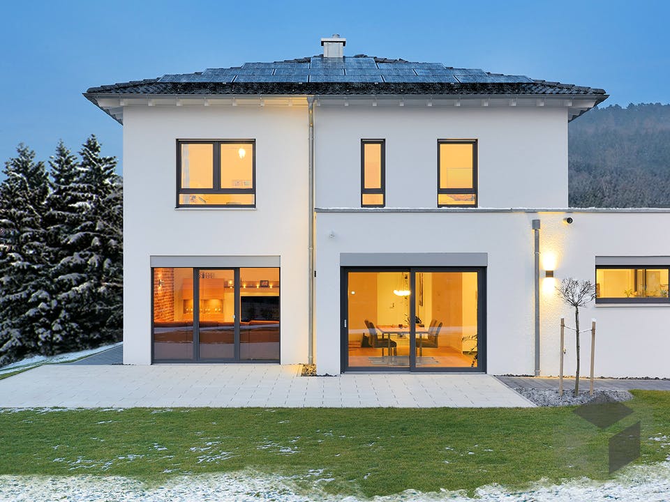 Fertighaus Haus Schmidt von Fertighaus WEISS Schlüsselfertig ab 398000€, Stadtvilla Außenansicht 1