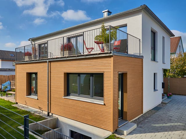 Fertighaus Haus Weinberg von Fertighaus WEISS Schlüsselfertig ab 460173€, Stadtvilla Außenansicht 1