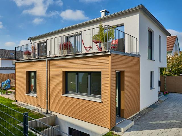 Fertighaus Haus Weinberg von Fertighaus WEISS Schlüsselfertig ab 489108€, Stadtvilla Außenansicht 1