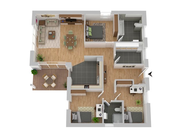 Massivhaus Bernburg von FIBAV Massivhaus, Bungalow Grundriss 1