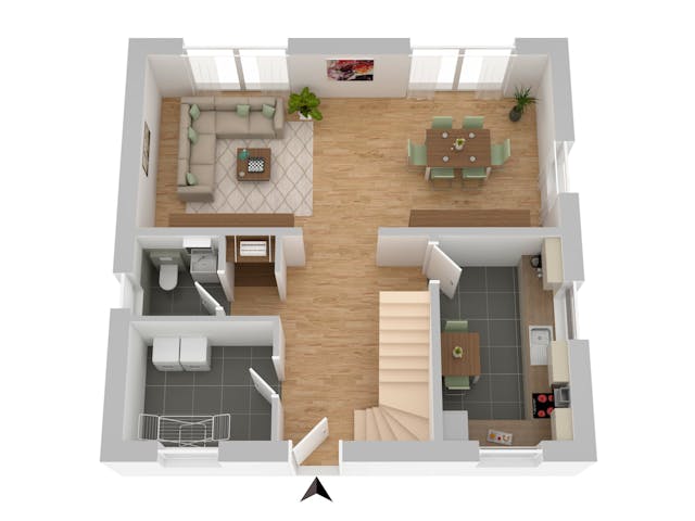 Massivhaus Stadthaus Chemnitz von FIBAV Massivhaus, Satteldach-Klassiker Grundriss 1